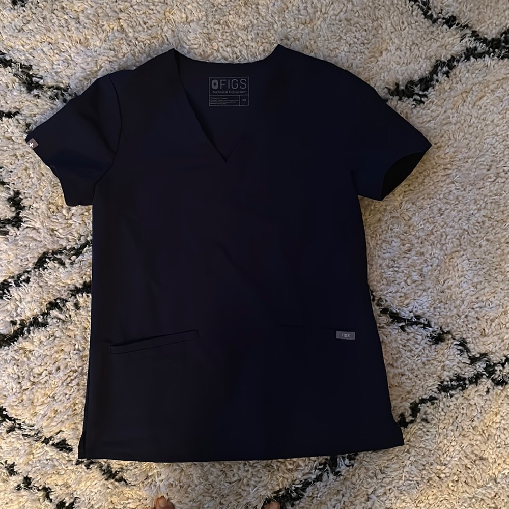 Figs navy scrub top, XS